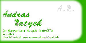 andras matyek business card